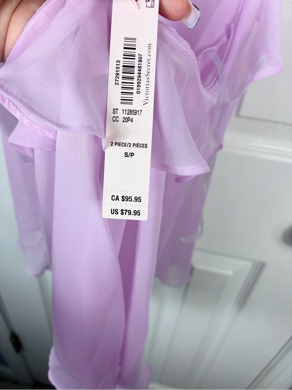 Victoria’s Secret Watercolor Embroidery Chiffon Babydoll Set Lingerie Small - Picture 5 of 5
